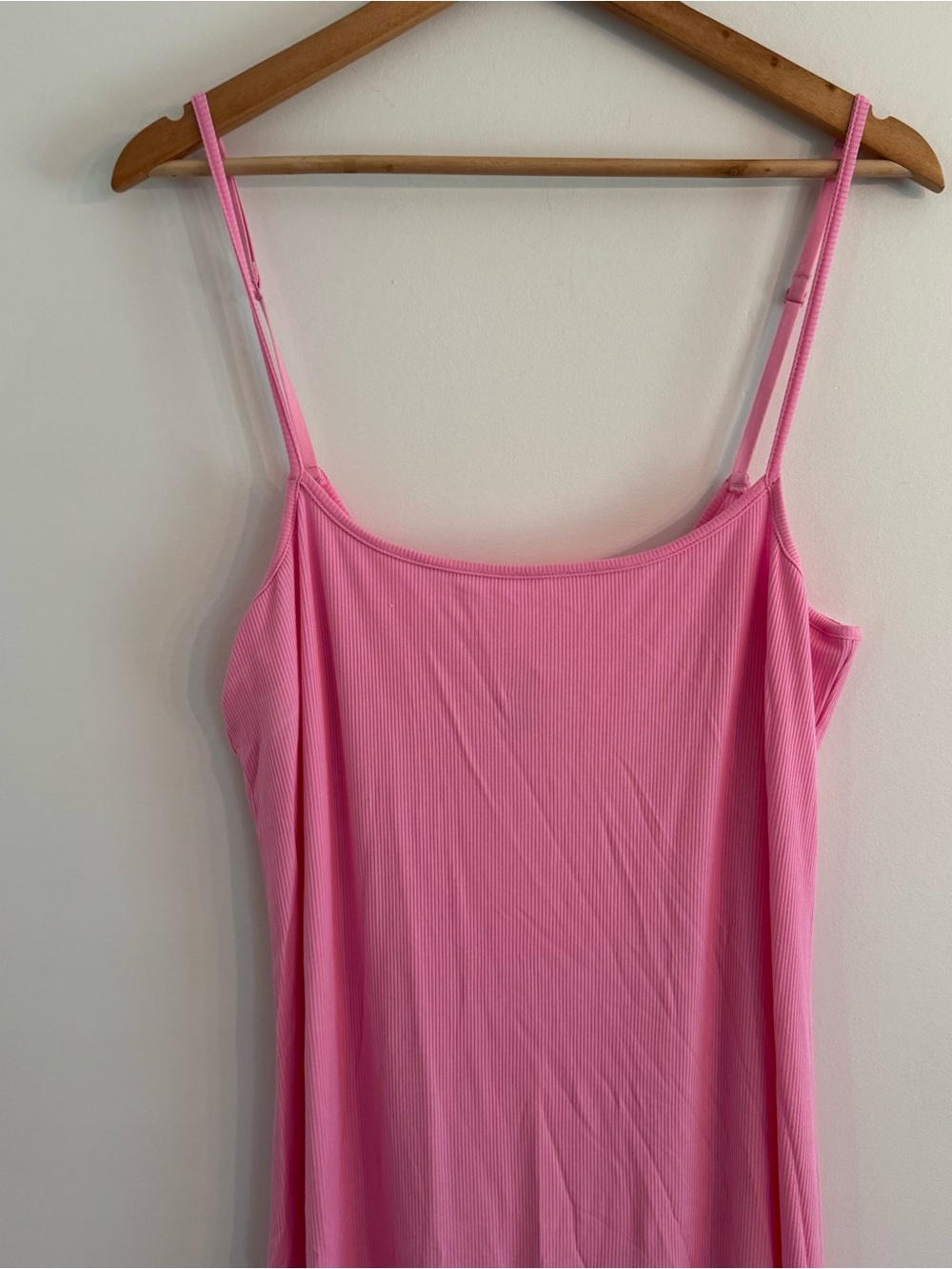 SKIMS Soft Lounge Ribbed Long Slip Dress Pink 4X Adjustable Straps Maxi - Picture 2 of 8